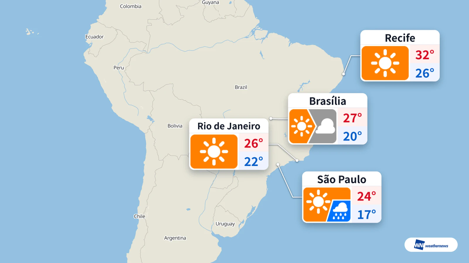 Aujourd’hui, 31 octobre : pluie à São Paulo et température maximale de 24 °C