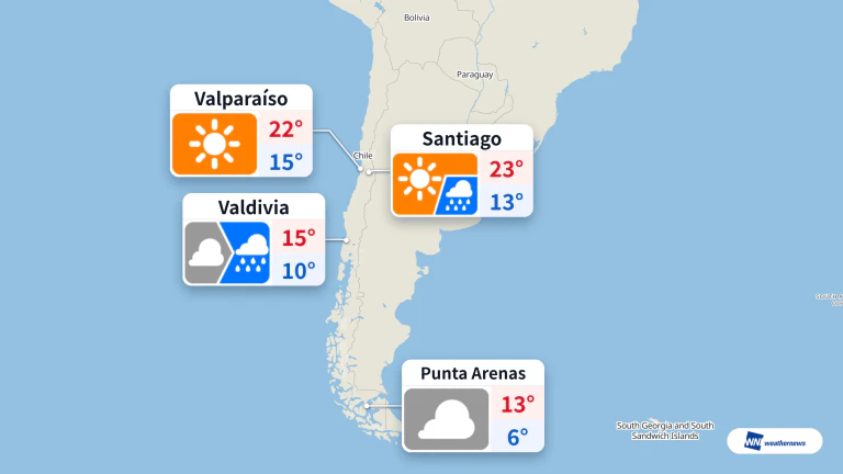 Today in Chile: Rain in Santiago and Valdivia, sun in Valparaíso