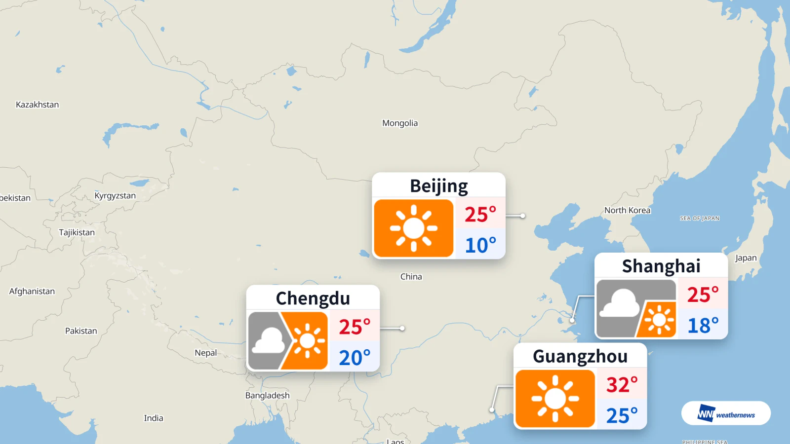Aujourd’hui à Pékin, soleil et pollution sévère ; jusqu’à 32 °C à Guangzhou