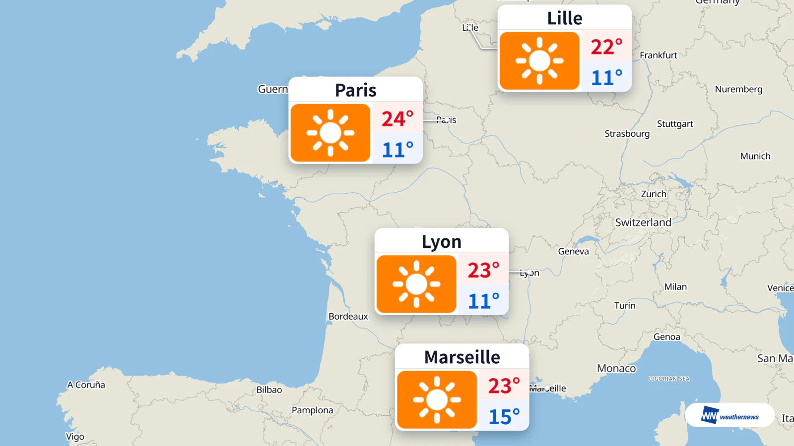 พยากรณ์อากาศวันนี้: ปารีดมีแดด อุณหภูมิสูงสุด 24 °C