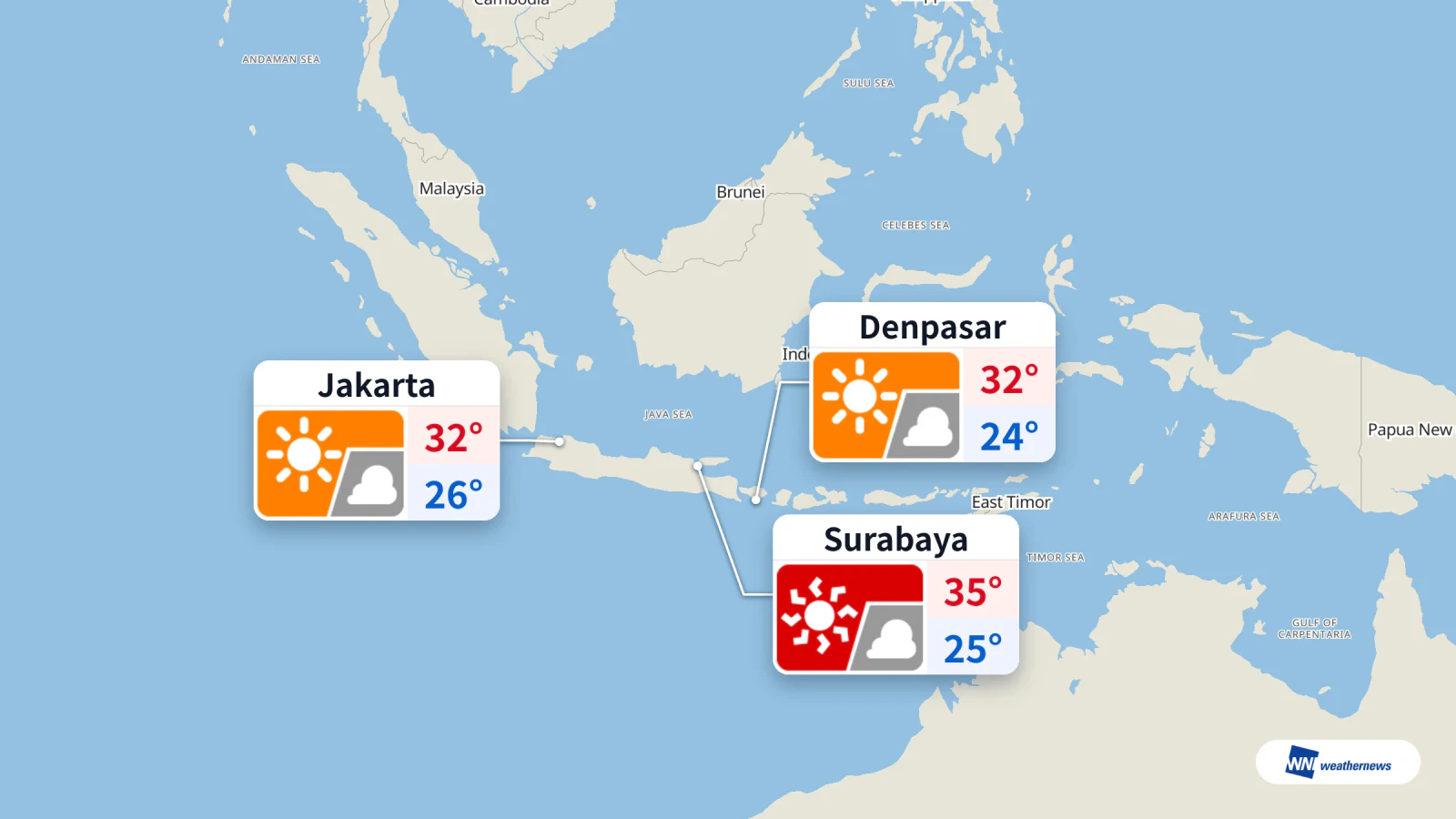 Cuaca Hari Ini: Jakarta Cerah Berawan, Surabaya Panas Terik 35 °C
