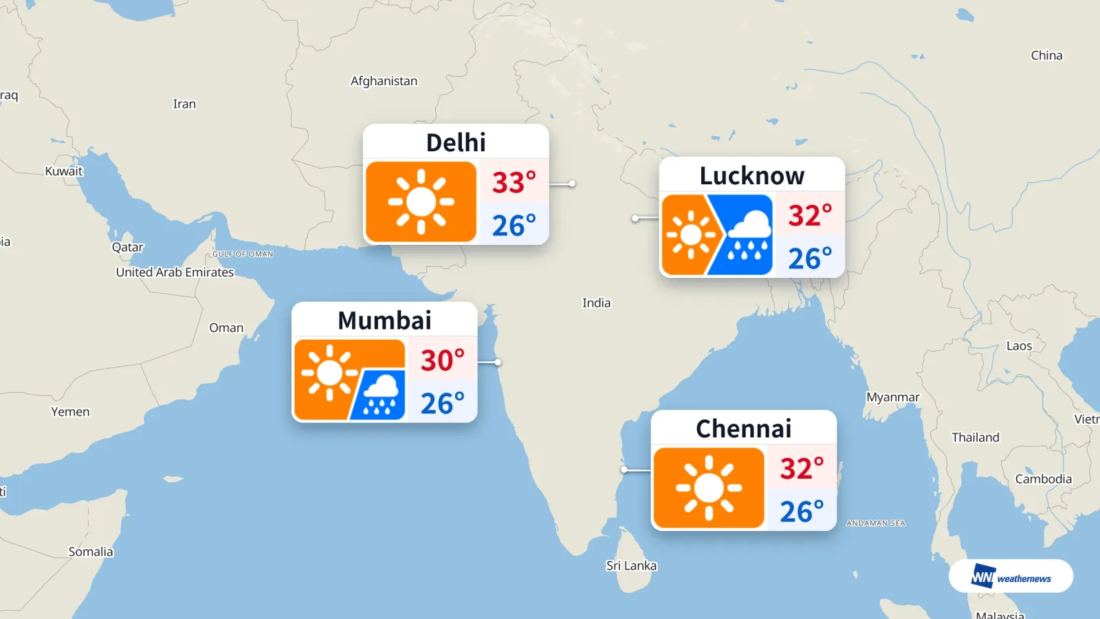 Delhi cuit sous le soleil, la pluie vise Lucknow et Mumbai