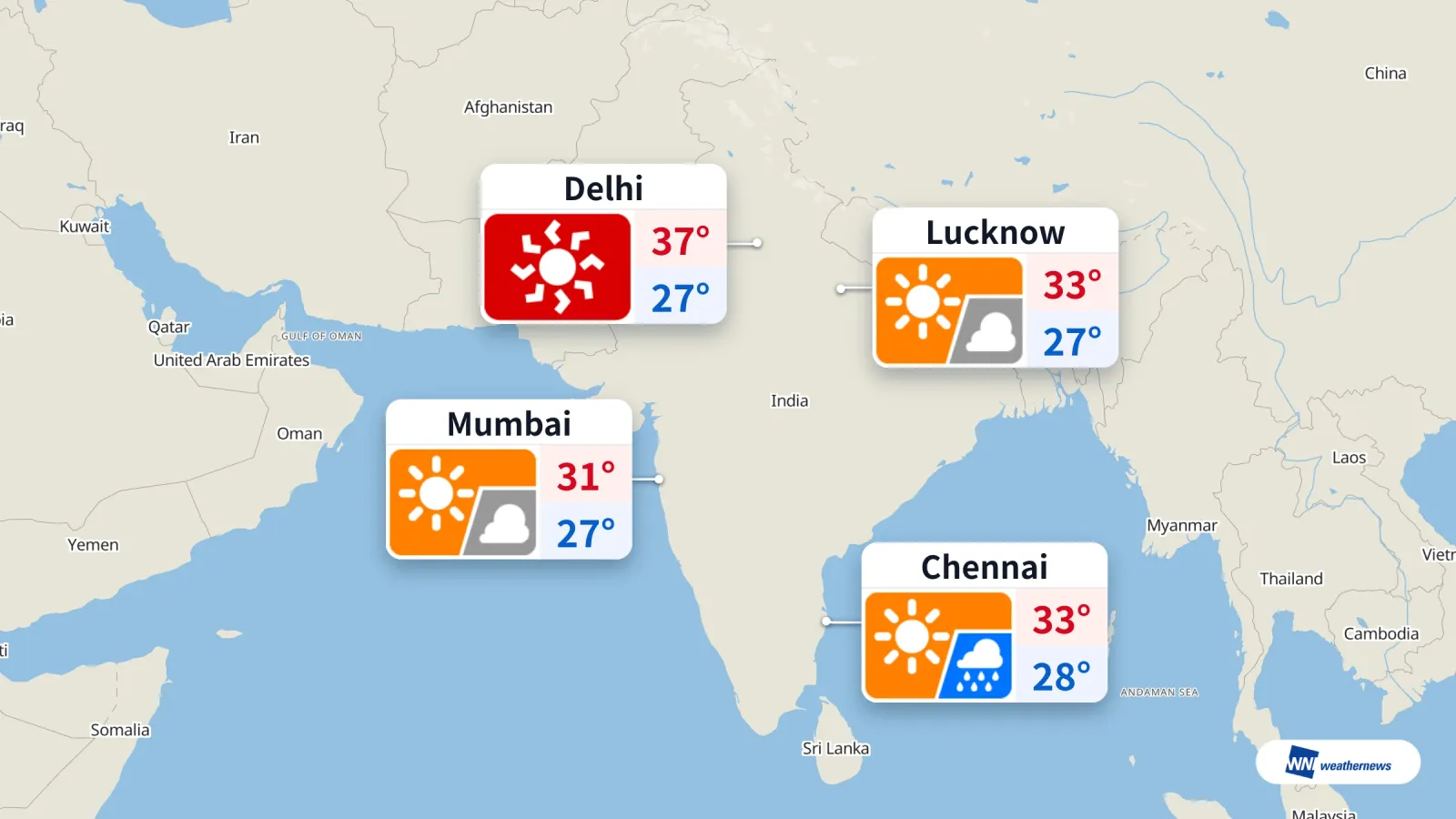 Delhi afronta hoy un calor extremo mientras aumentan las probabilidades de lluvia en otros lugares