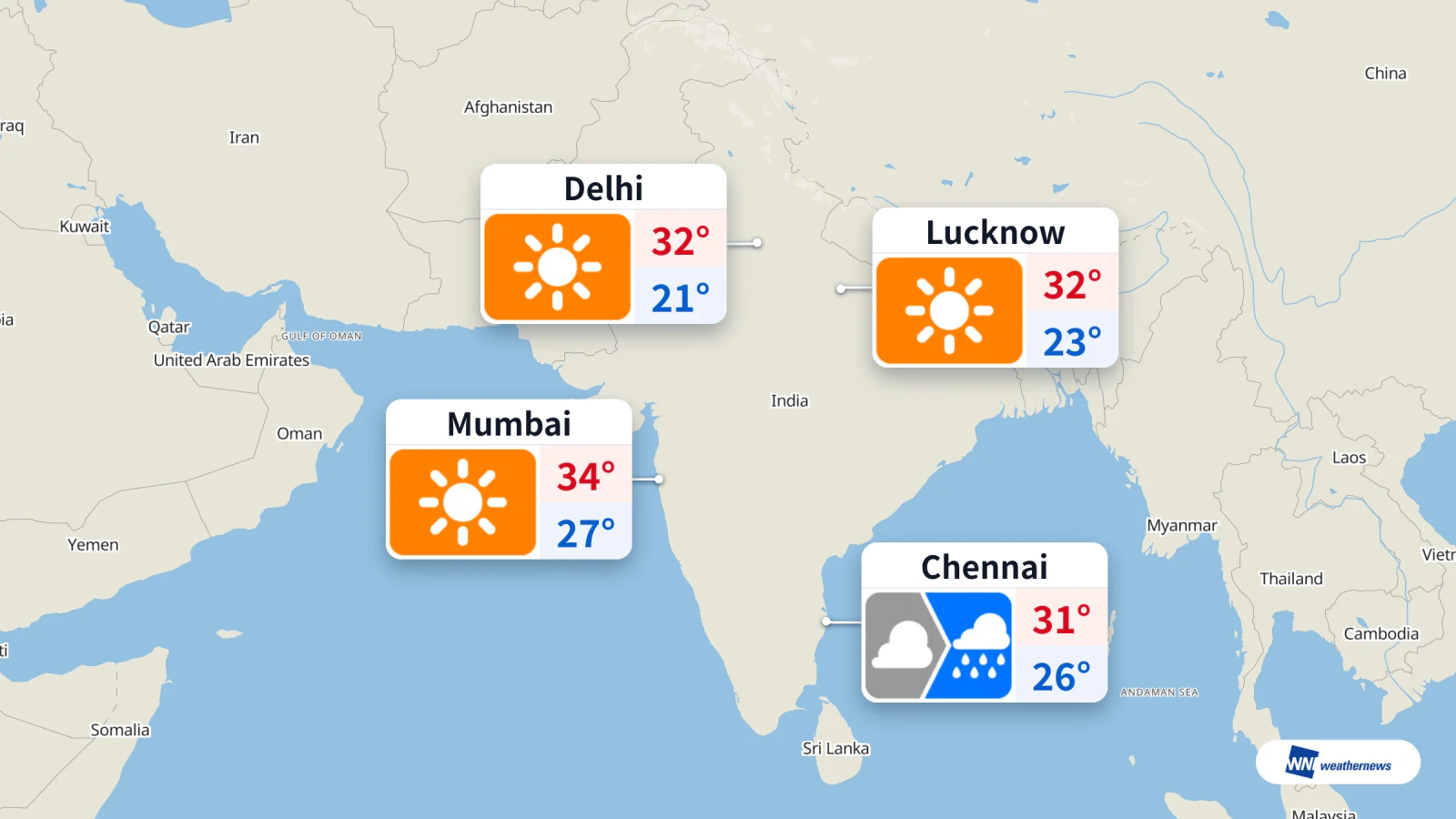 Hari ini: Hujan di Chennai, cuaca cerah di Delhi dan Mumbai, udara pagi tercemar