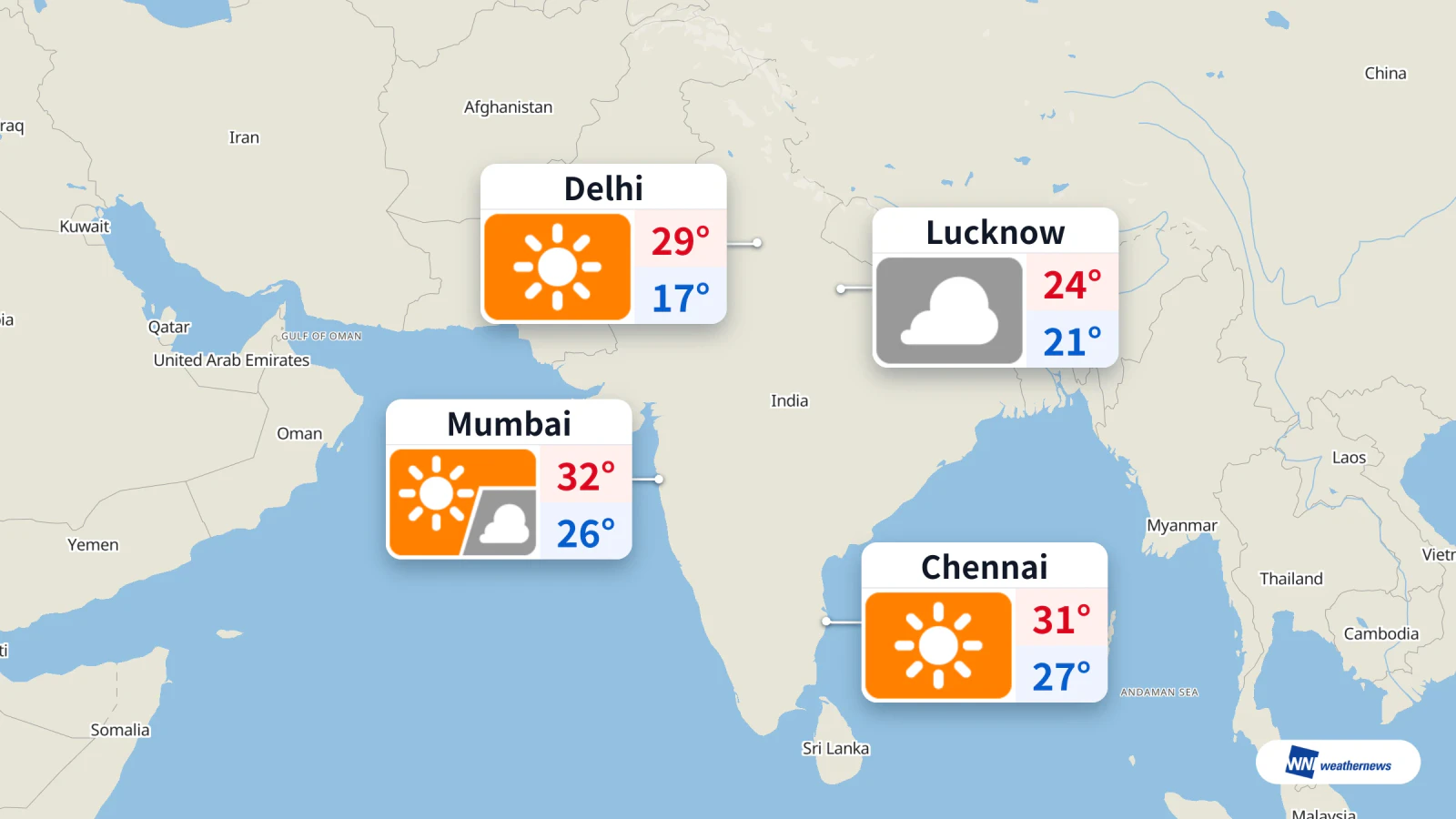 Aujourd’hui, samedi 31 octobre : ciel nuageux à Lucknow, 40 % de risque de pluie