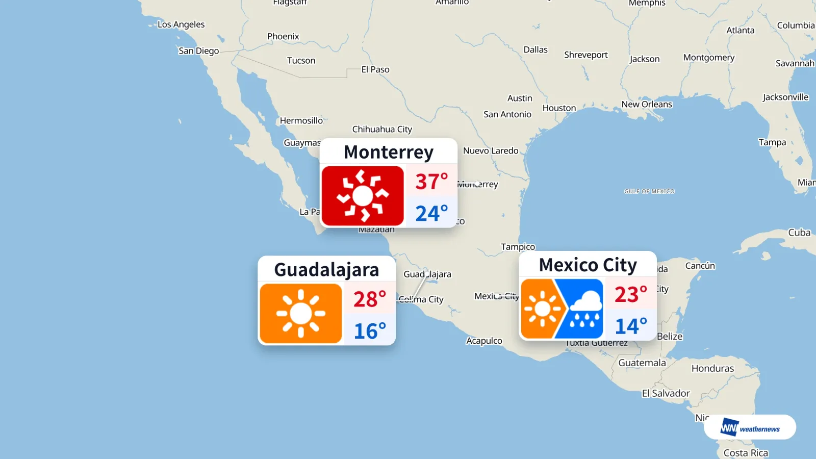 Viernes con lluvia en la CDMX y calor extremo en Monterrey