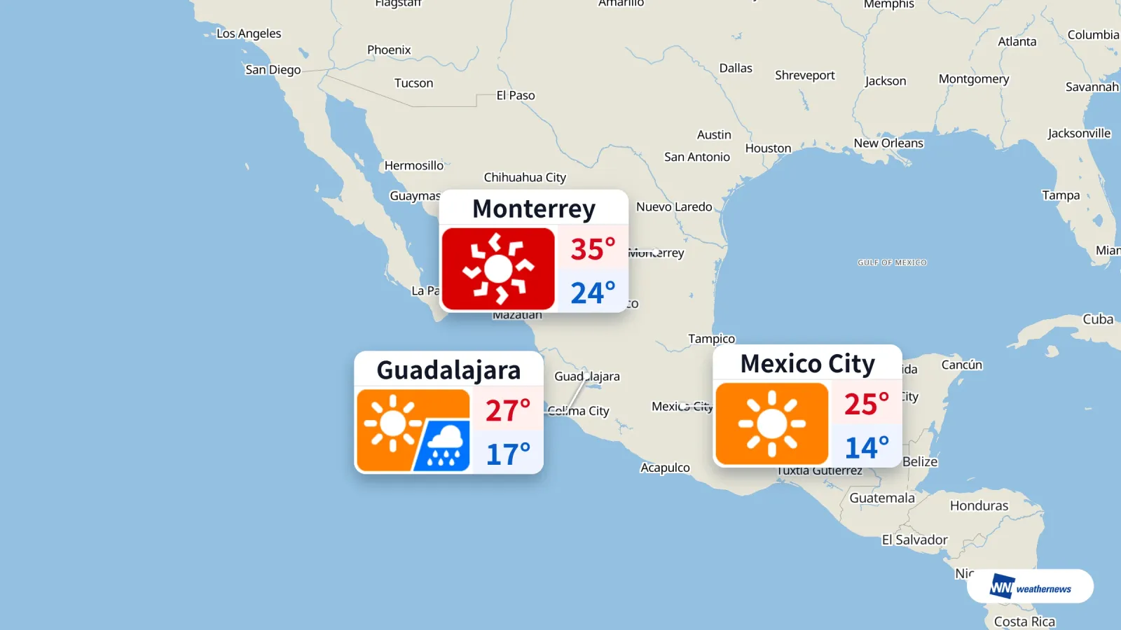 Previsão do tempo de hoje no México: calor extremo e chuva à tarde