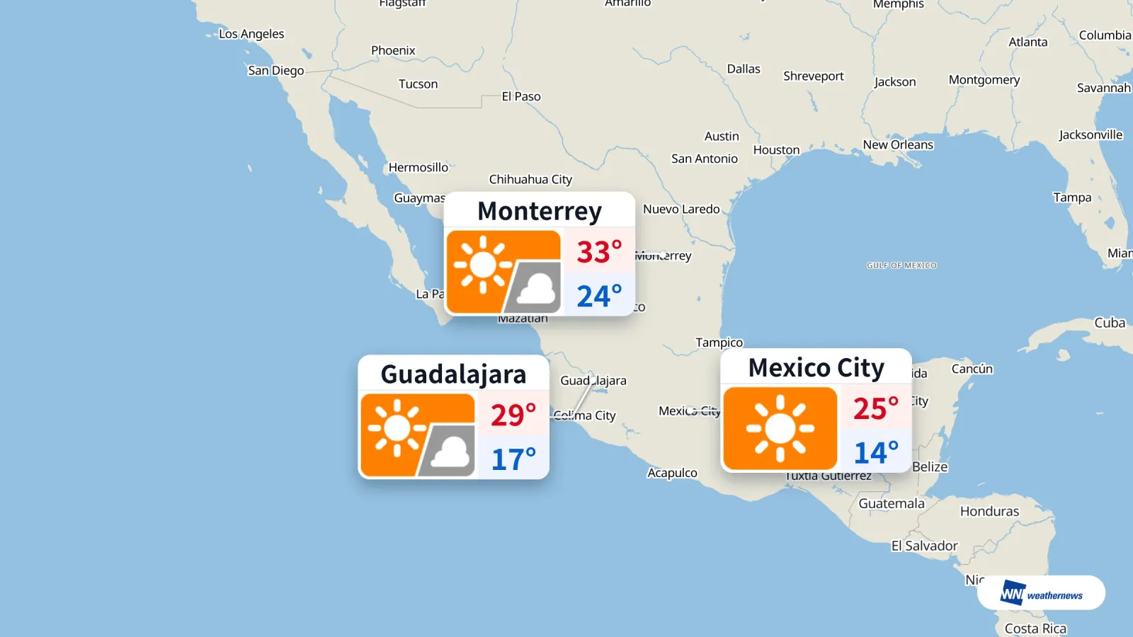 Cuaca hari ini di Mexico: cerah di ibu negara dan panas di Monterrey