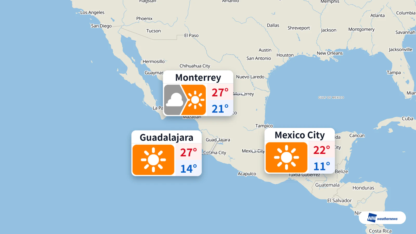 Hari ini, Sabtu: Cerah di CDMX dan Guadalajara; Monterrey berawan pada 06:00