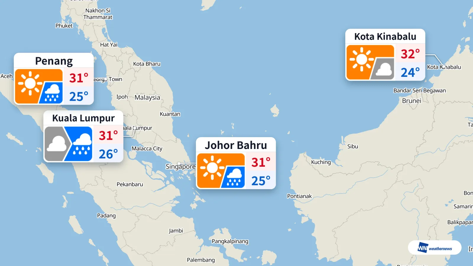 Today's weather, September 22, 2026: Rain in Kuala Lumpur