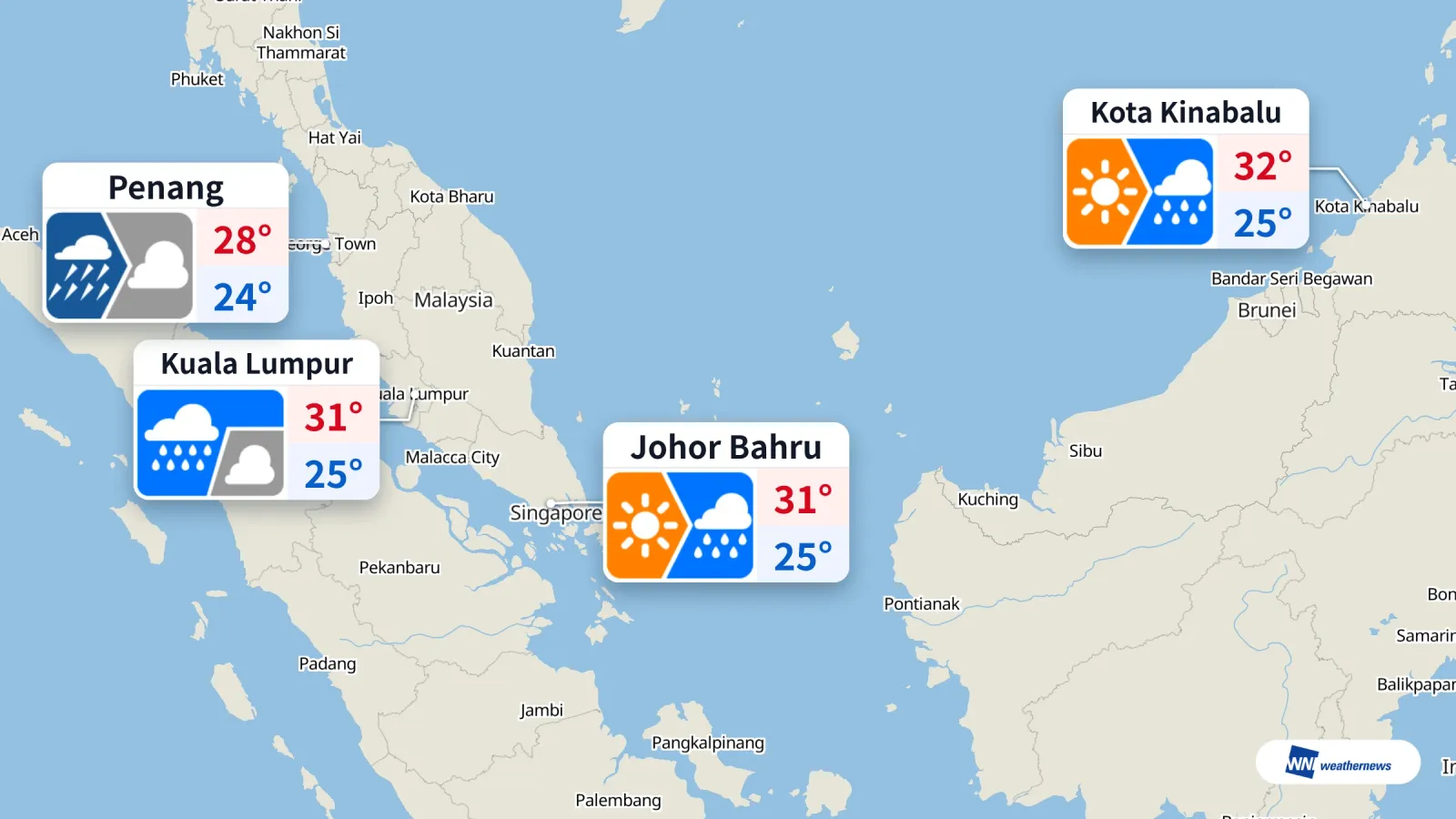 Fortes pluies à Penang, KL sous la pluie aujourd’hui