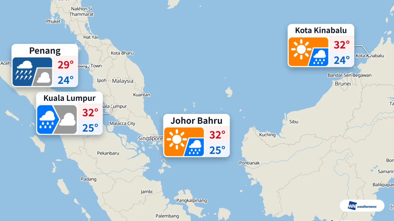 พยากรณ์อากาศวันนี้: ฝนตกในกัวลาลัมเปอร์และปีนัง