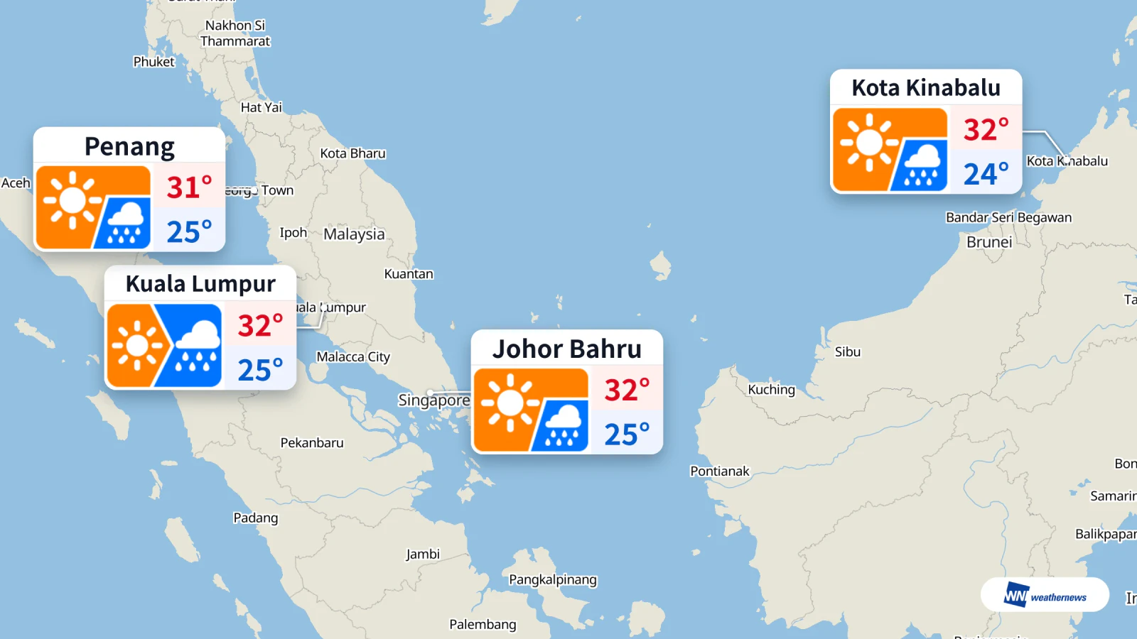 Météo aujourd’hui : pluie prévue à 15 h à Kuala Lumpur et Johor Bahru