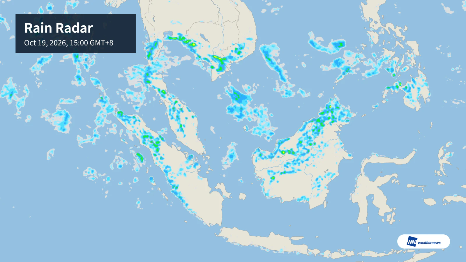 Cuaca hari ini: KL hujan jam 15:00, Penang hujan jam 12:00