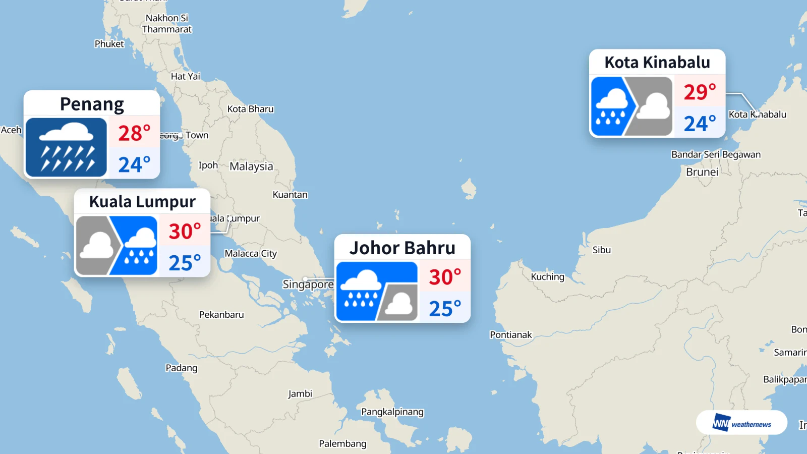 พยากรณ์อากาศวันนี้: ฝนตกในกัวลาลัมเปอร์และปีนัง 25 ตุลาคม
