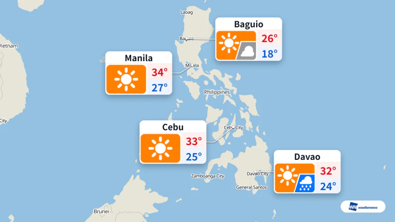 Today in the Philippines: Hot Manila, Sunny Cebu, Rain in Davao