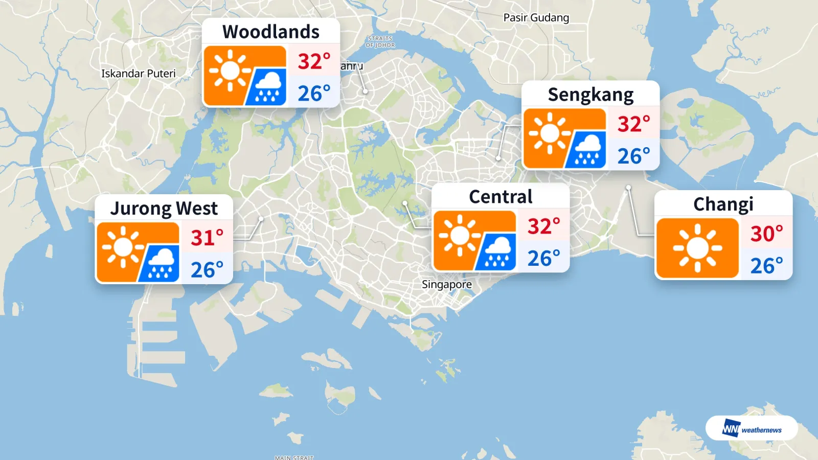 Hari ini di Singapura: Hujan pukul 15.00 dan indeks panas berstatus waspada berat