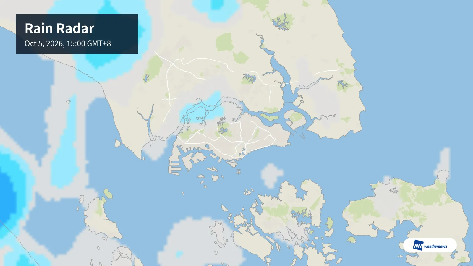Today: Woodlands Rain at 15:00, Sunny in Central, Changi