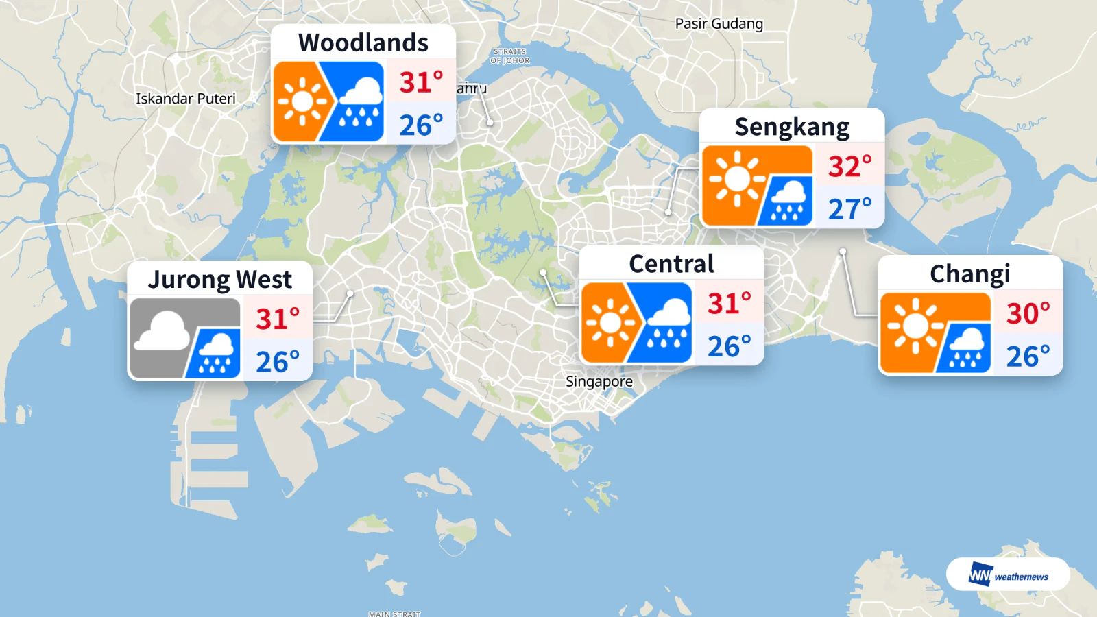 今日、5地区で15時に雨　3地区で暑さ指数が厳重警戒