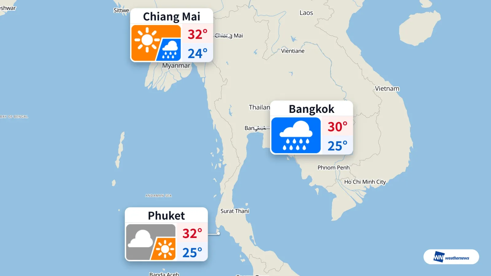 Prévisions météo d’aujourd’hui, 26 septembre : pluie à Bangkok, temps couvert à Chiang Mai et Phuket