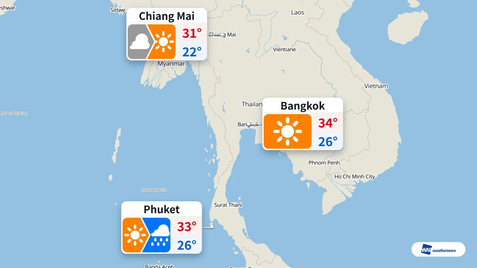 Ramalan cuaca hari ini 30 Sept.: Bangkok cerah terik, Phuket cerah sebelum hujan