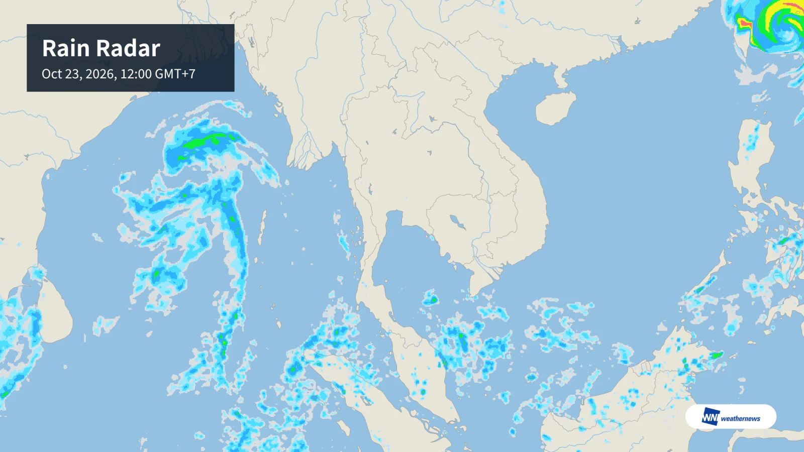 普吉島今天中午12時、下午3時有雨；曼谷、清邁高溫35 °C