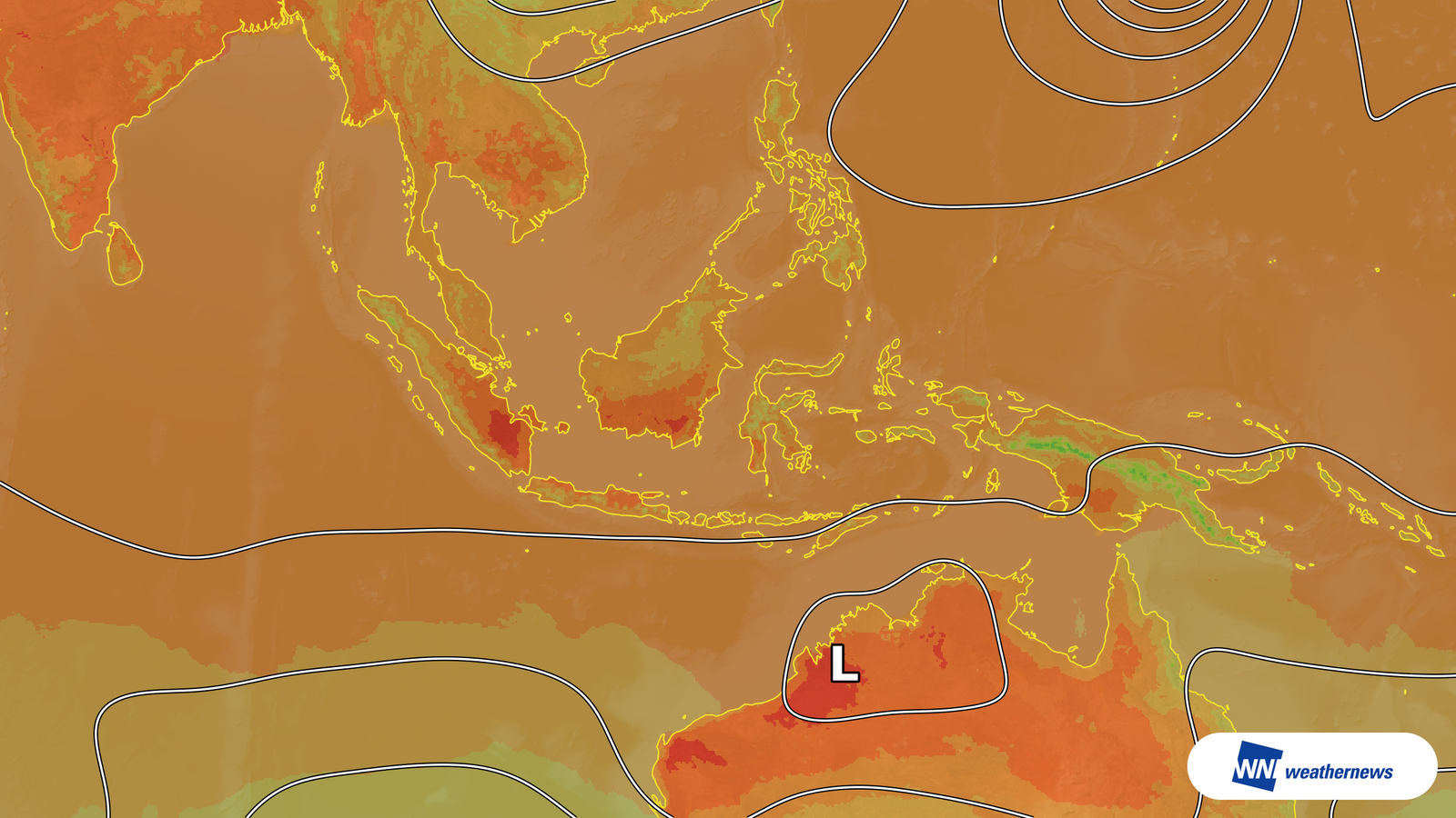 L’air chaud devrait faire grimper la température à 35 °C à Surabaya, en Indonésie