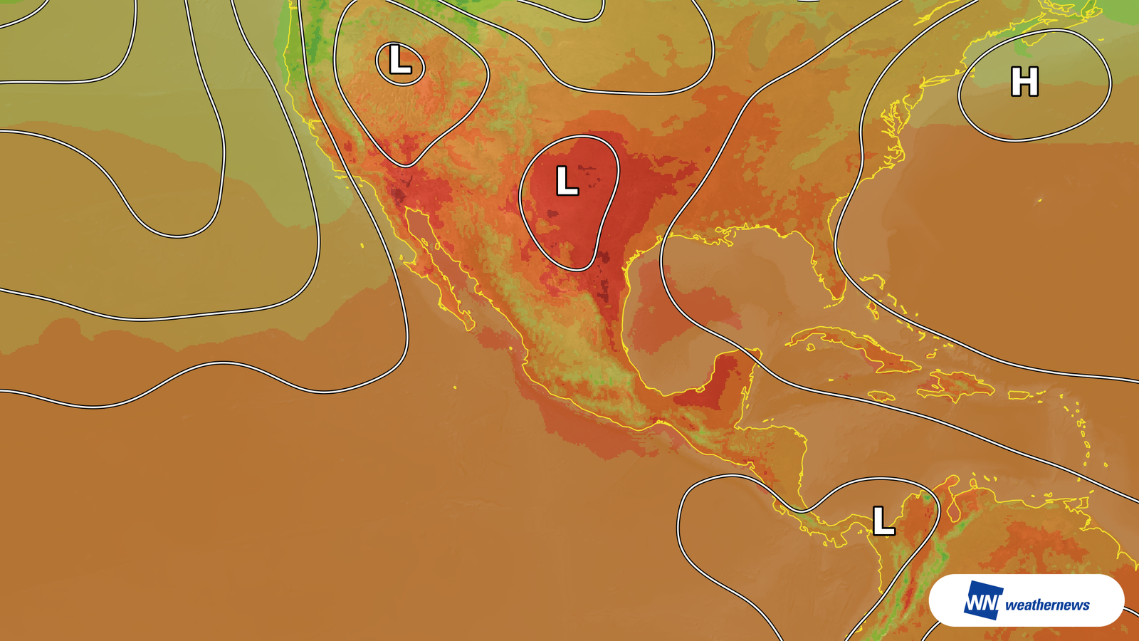 暖かい空気でメキシコは9月12日に37℃まで上昇