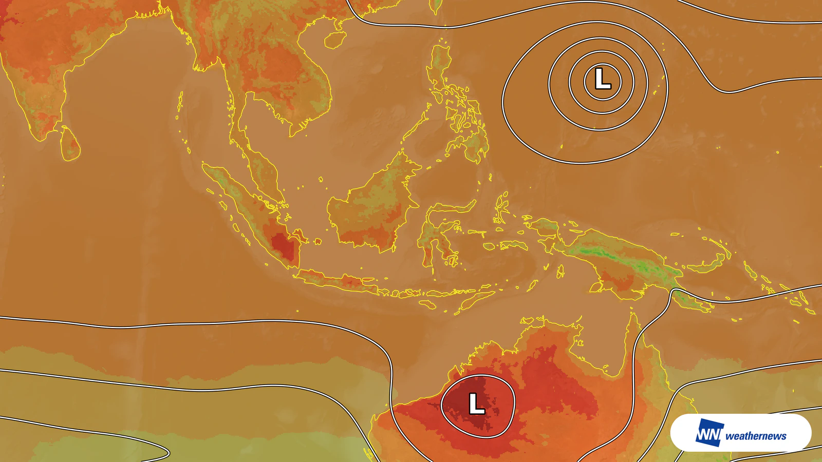 Sinar matahari kuat, suhu Surabaya, Indonesia, diperkirakan mencapai 37°C