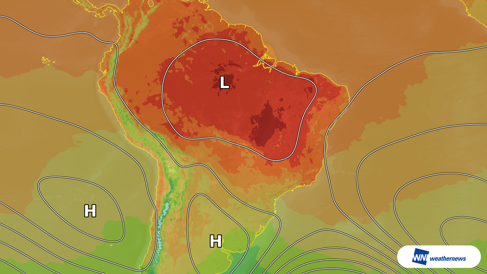 따뜻한 공기로 브라질 브라질리아 35℃ 예상