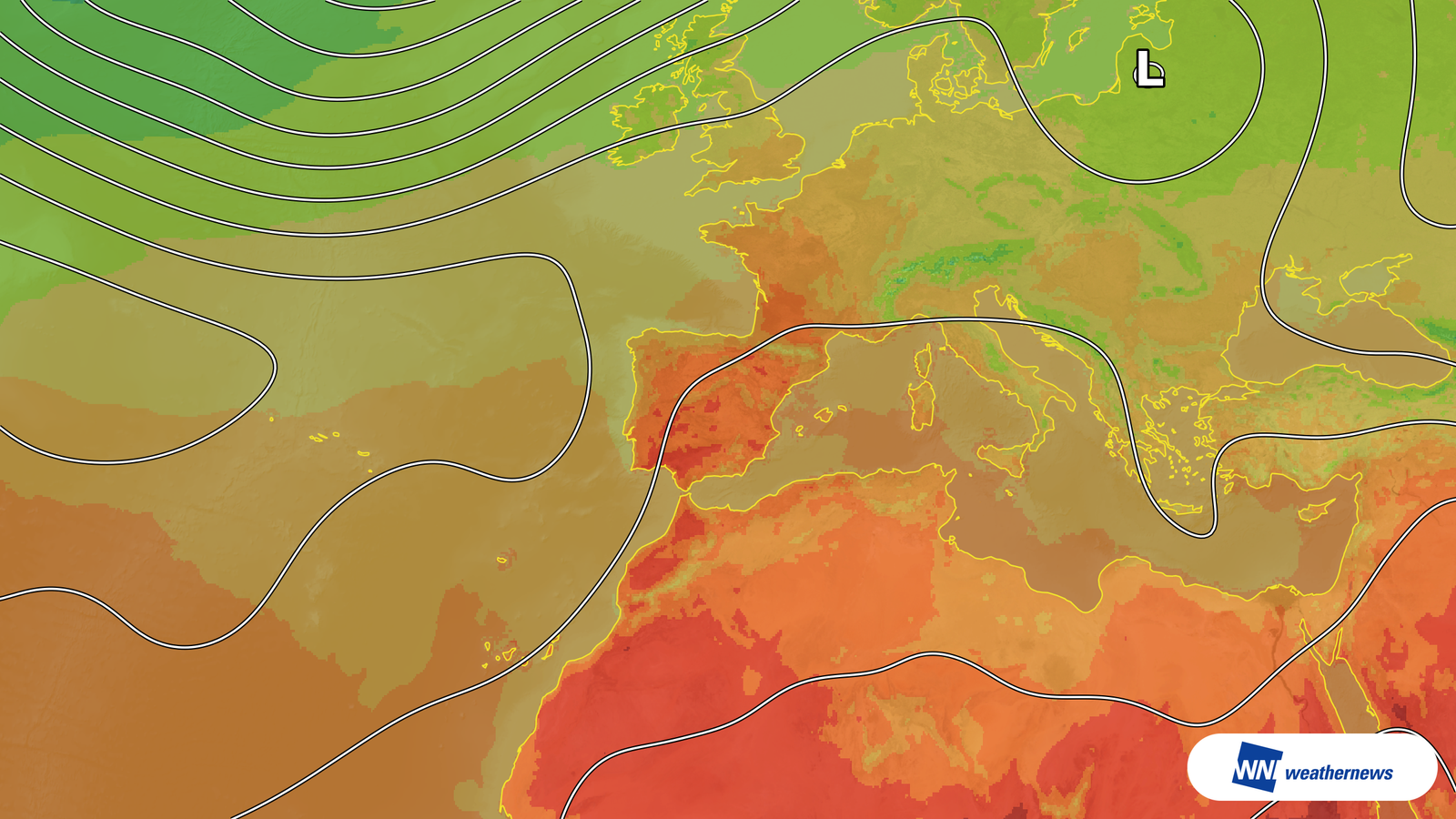 Tekanan tinggi di atmosfera atas menaikkan suhu di Sepanyol hingga 37°C pada 25 September