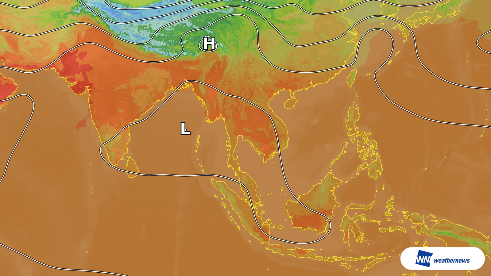 Suhu di Chiang Mai, Thailand, diprakirakan mencapai 35°C akibat sinar matahari yang kuat