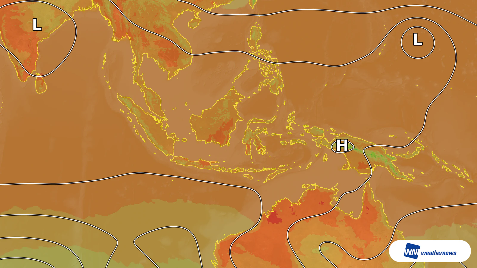 따뜻한 공기로 인도네시아 수라바야 35℃ 예상