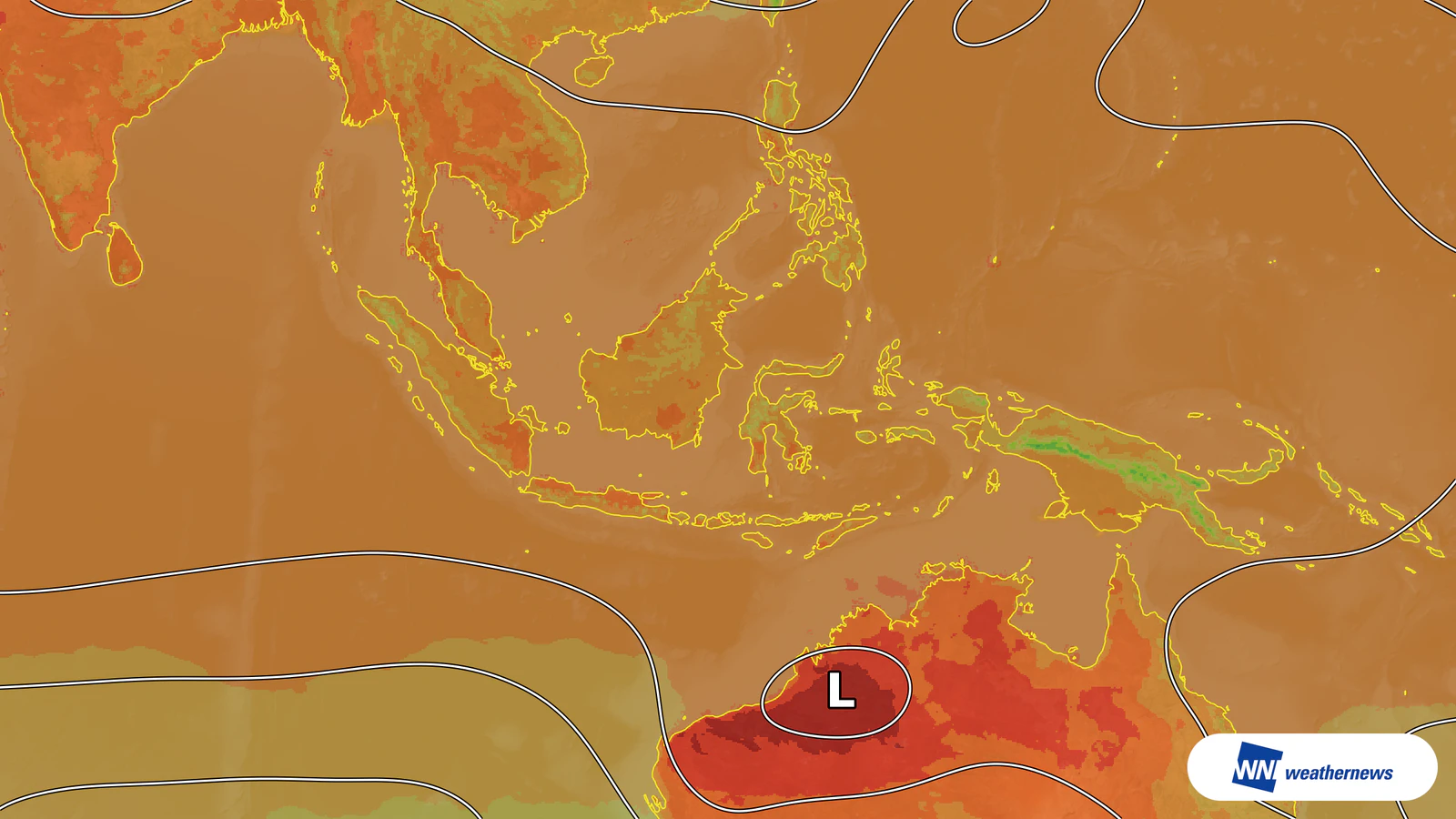 L’air chaud devrait porter la température à 36 °C à Surabaya, en Indonésie