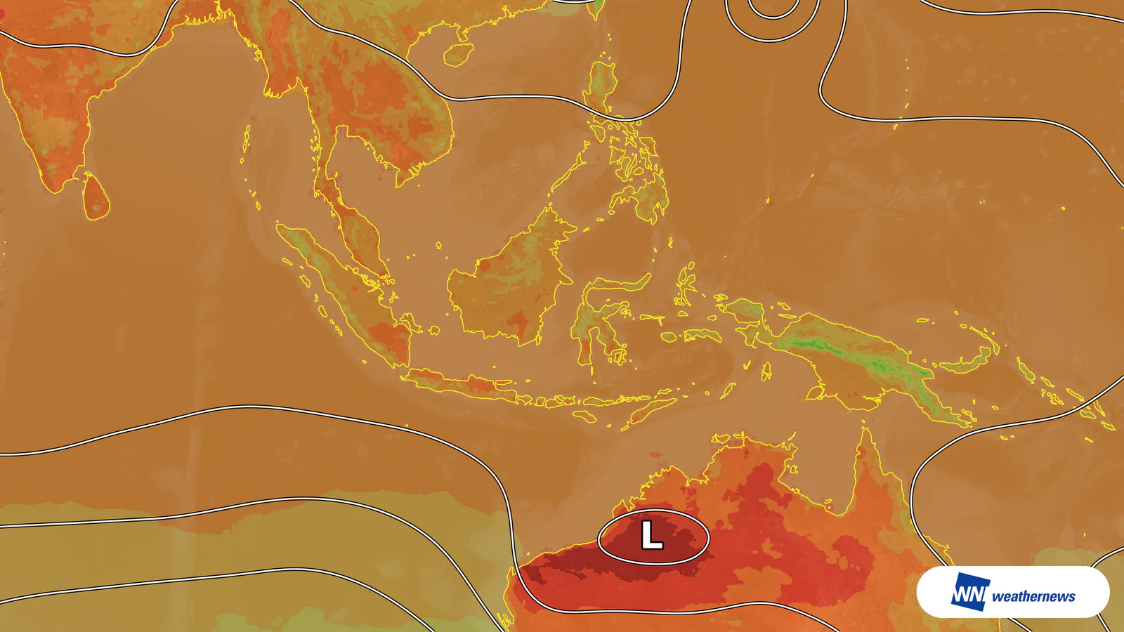 Se prevén 36 °C en Surabaya, Indonesia, por la intensa radiación solar