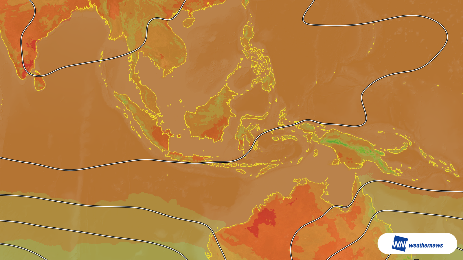 Sous un fort ensoleillement, Surabaya en Indonésie devrait atteindre 35 °C