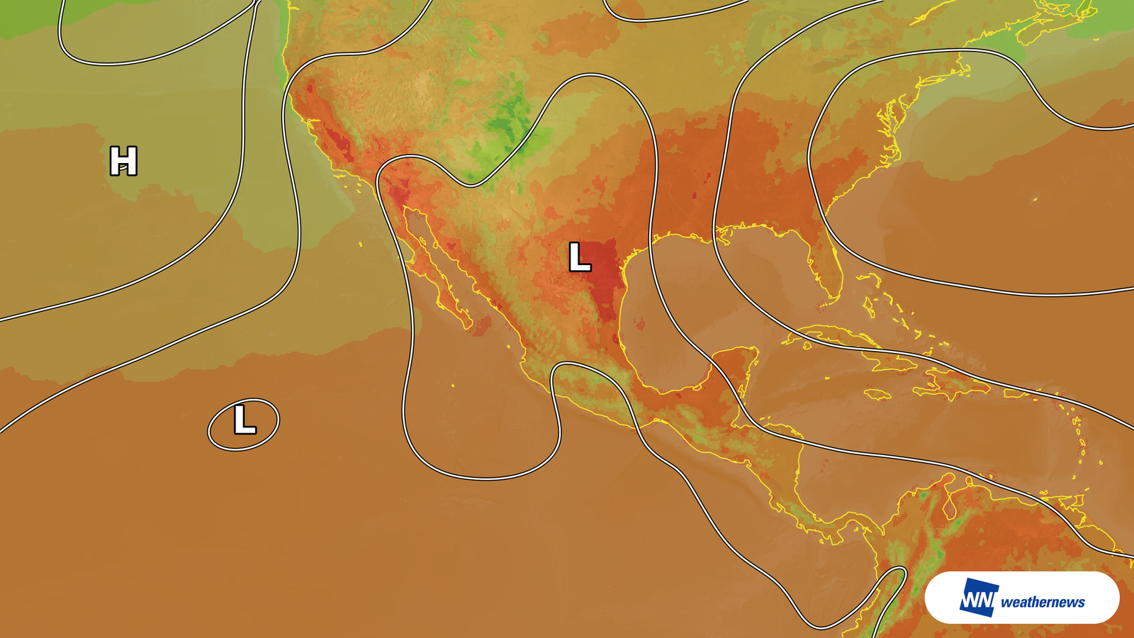 Monterrey, Meksiko, diperkirakan mencapai 35°C akibat udara hangat