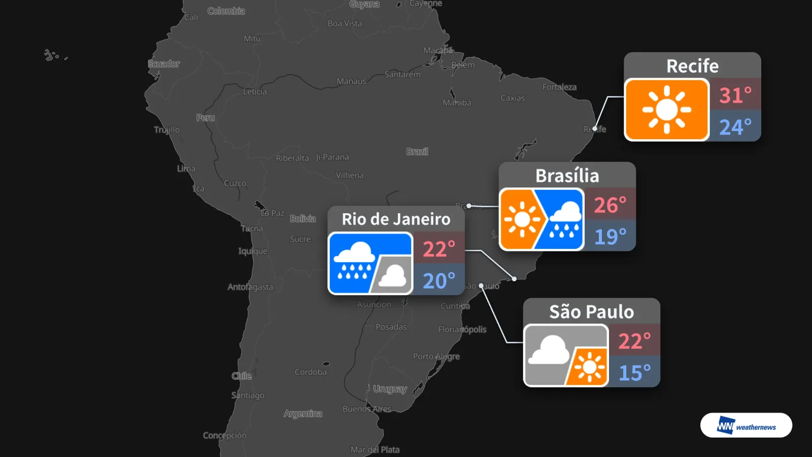 พยากรณ์อากาศพรุ่งนี้ 3 ตุลาคม: ฝนตกในรีโอเดจาเนโรและบราซิเลีย