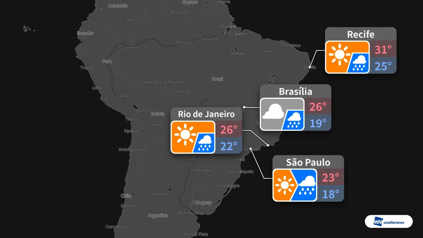 พยากรณ์อากาศพรุ่งนี้ 5/10: ฝนตกในเซาเปาลูและบราซิเลีย