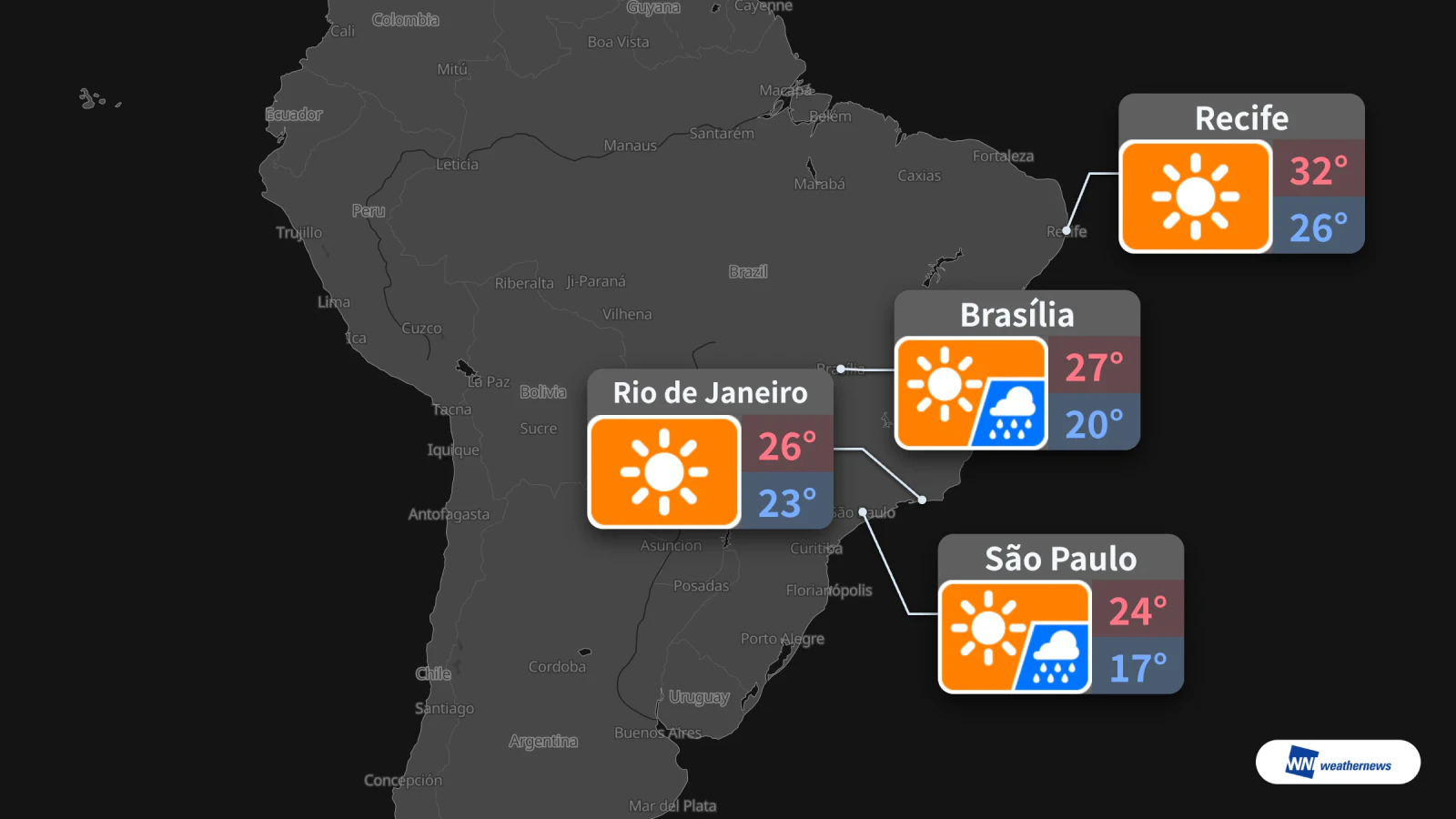 Tomorrow, Saturday, October 31: Afternoon rain in Brasília