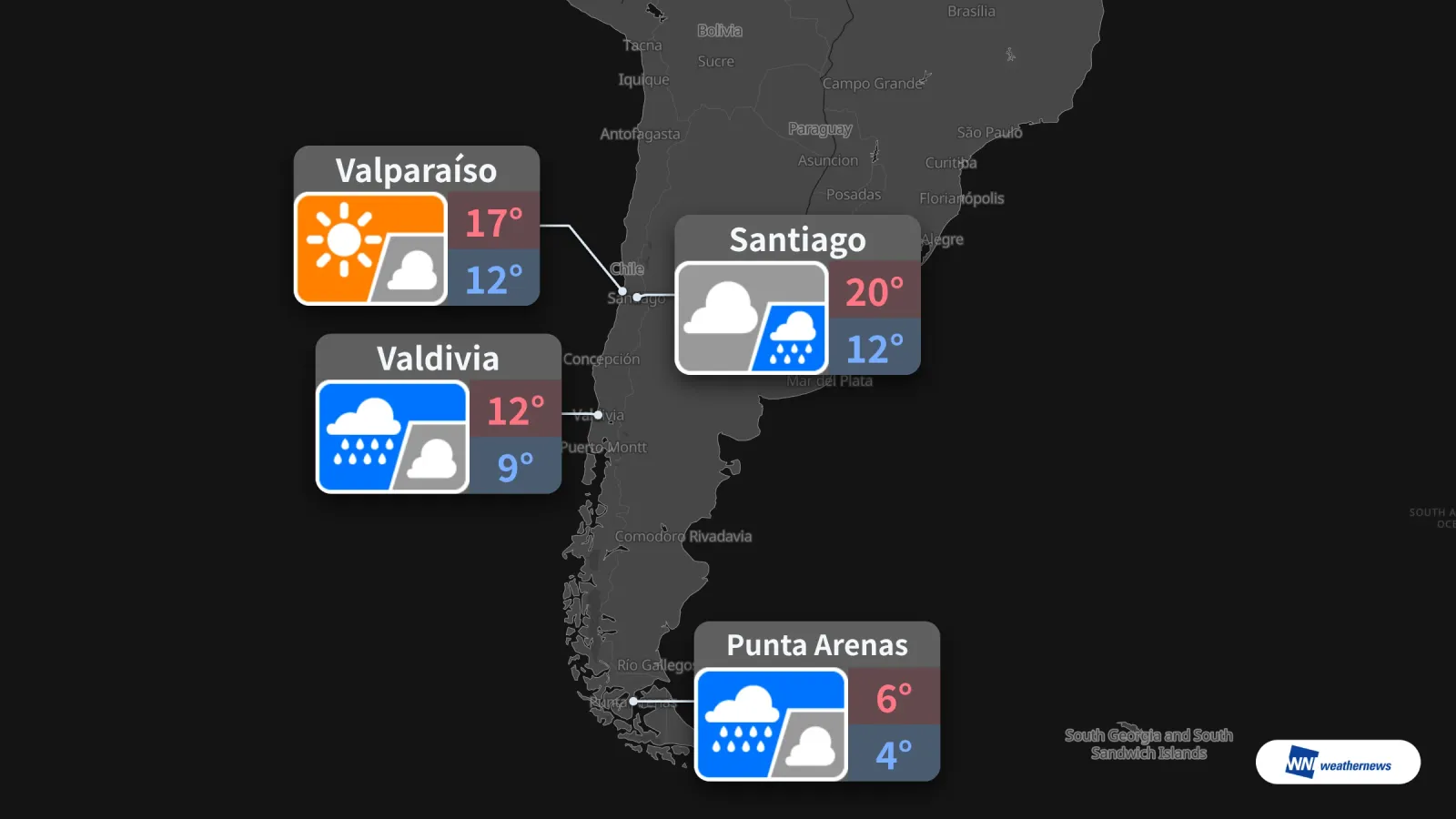 Besok, Jumat 2: Hujan di Santiago, Valdivia, dan Punta Arenas