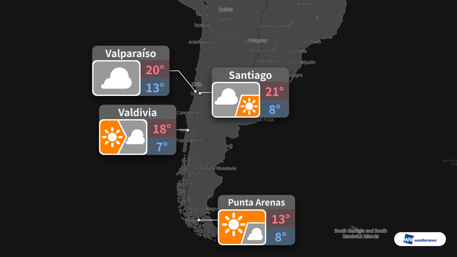 Mañana sábado 10 de octubre: Santiago nublado y máxima de 21 °C