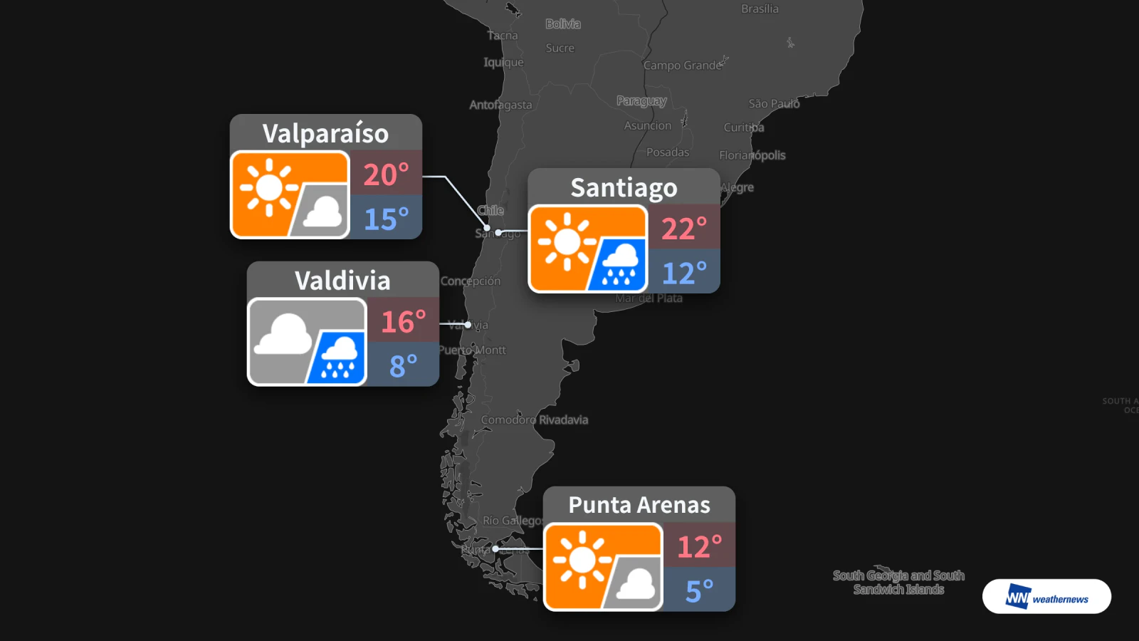 Mañana, 1 de noviembre: lluvia en la tarde en Santiago