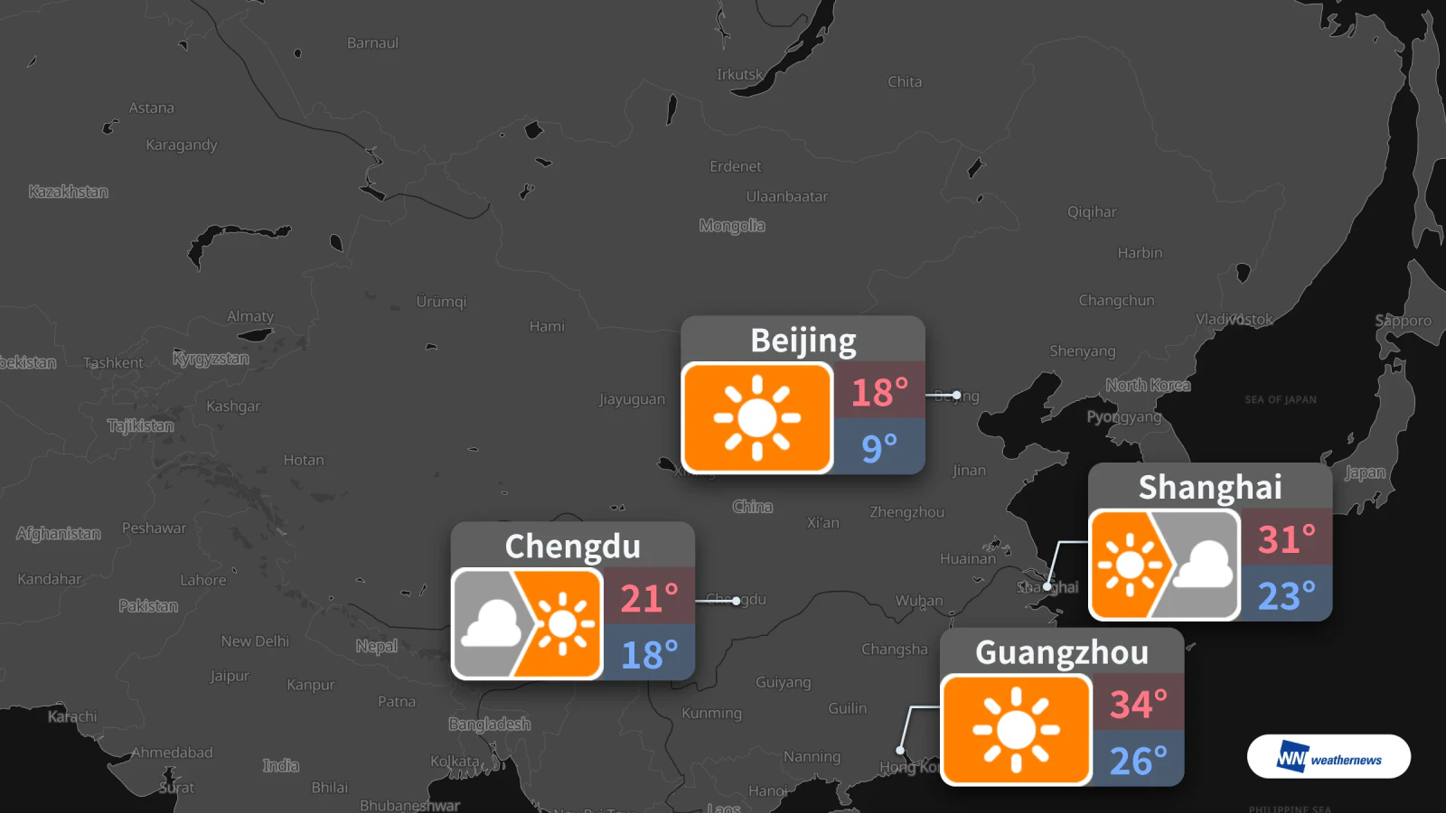 Besok, Beijing Cerah dengan Suhu Tertinggi 18°C; Shanghai Beralih dari Cerah Menjadi Berawan