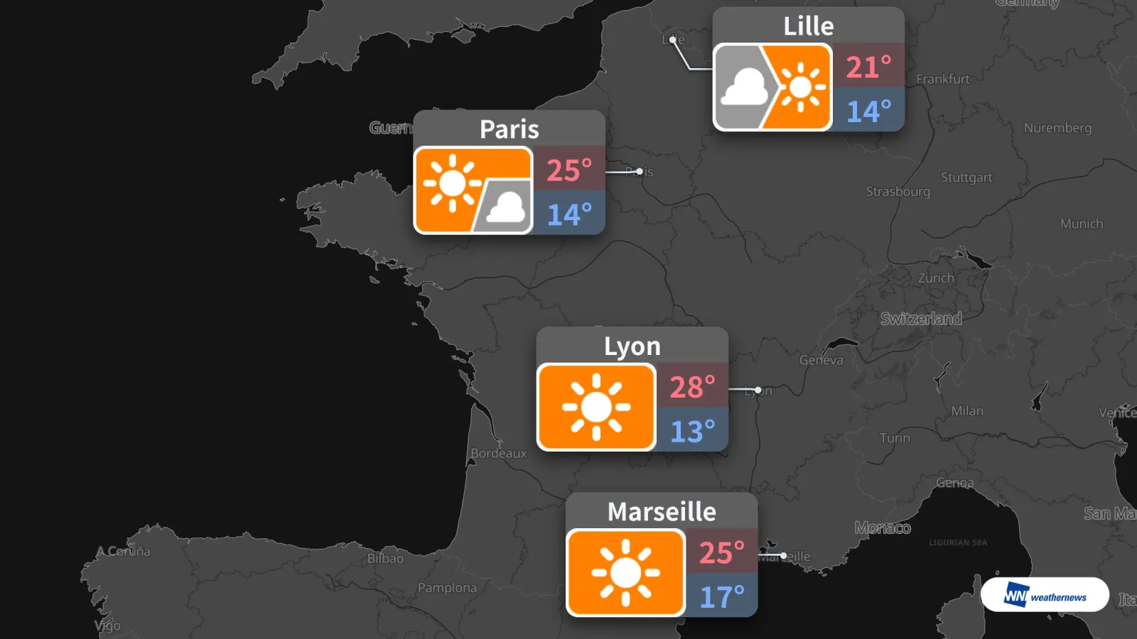Météo de demain jeudi 24 septembre à Paris, Lille, Lyon et Marseille