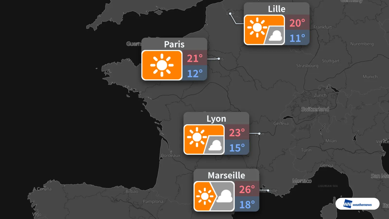 Previsão do tempo para amanhã, sexta-feira, 2 de outubro: sol em Paris e Lyon