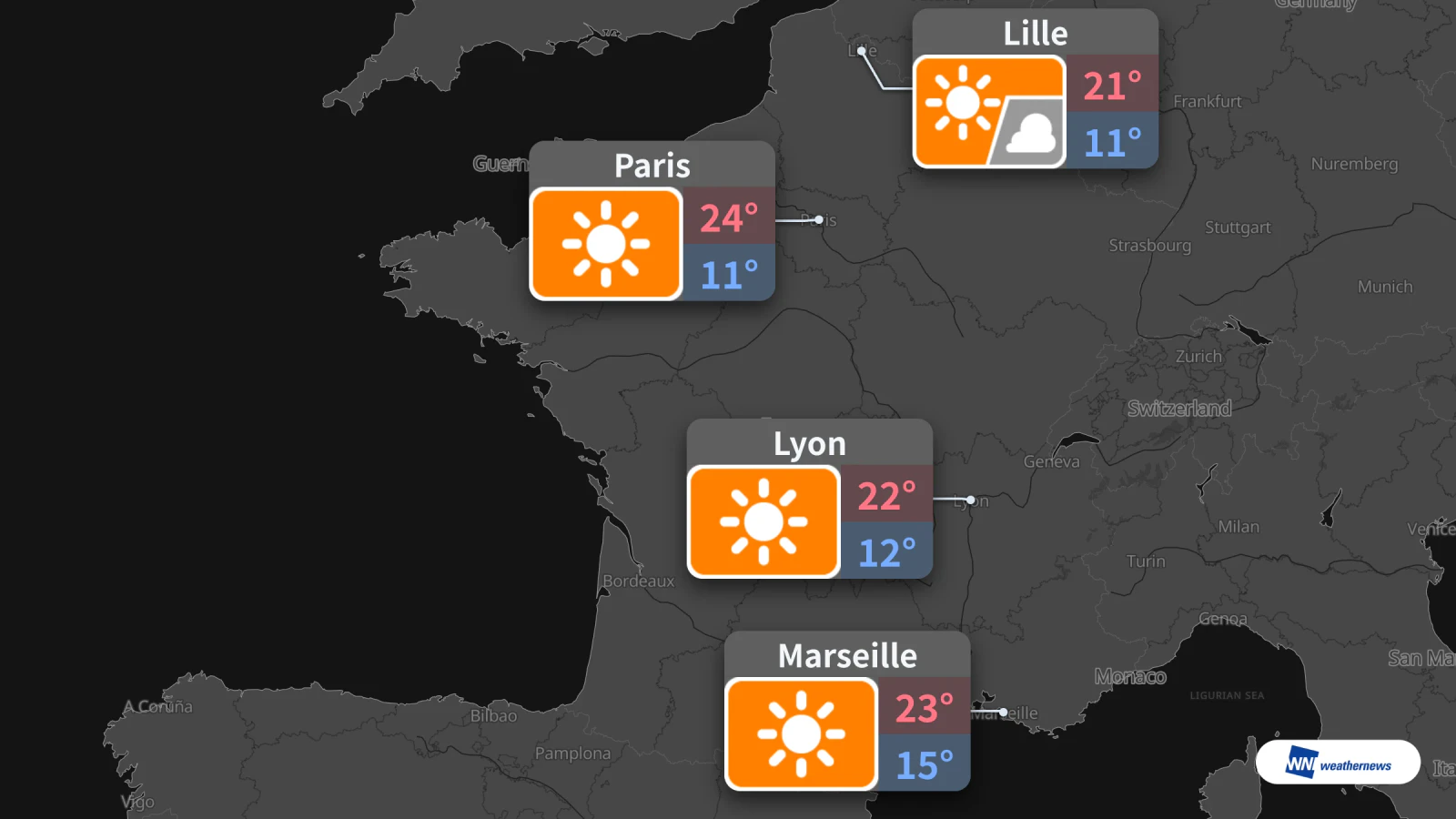 Esok, 15 Oktober: cerah di Paris, Lille, Lyon dan Marseille