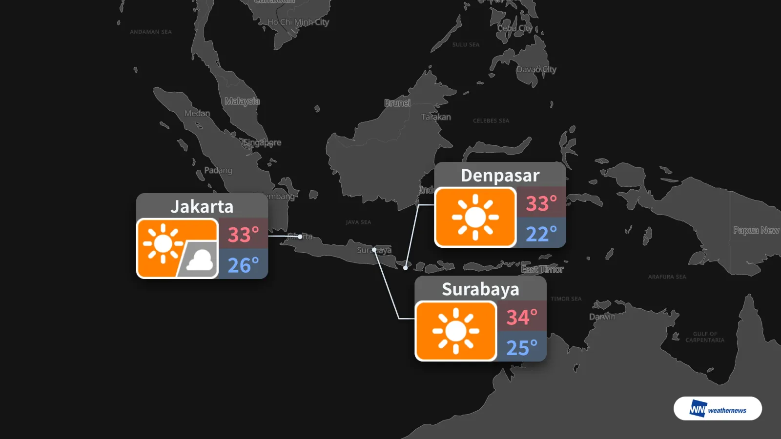Prévisions météo pour demain, 27 septembre : Jakarta partiellement nuageuse
