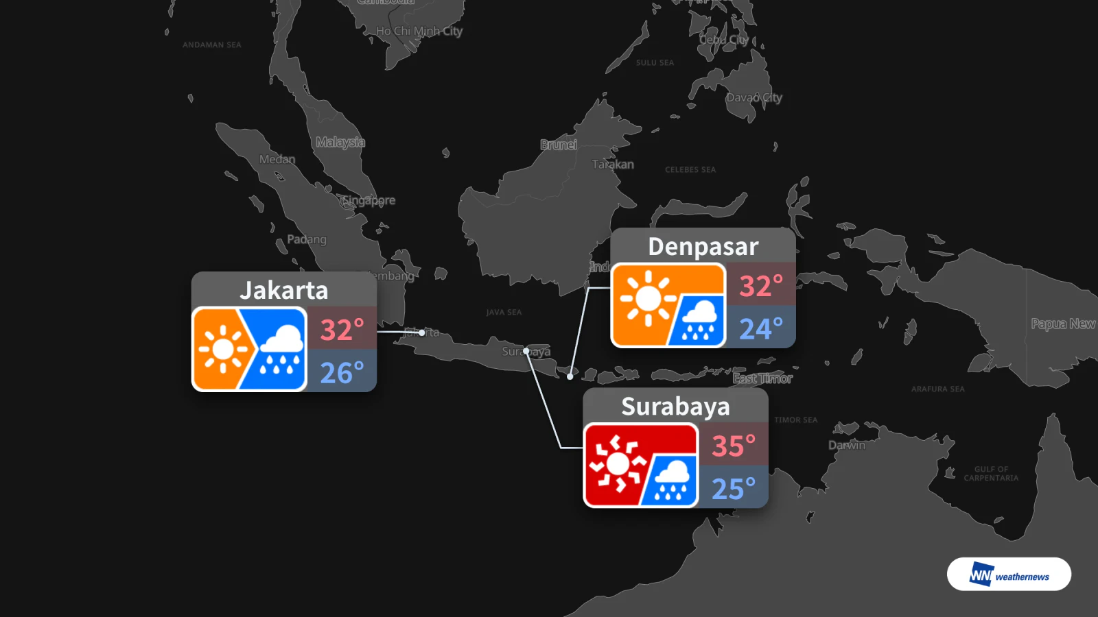 Esok, Jumaat 30 Oktober: Hujan petang di Jakarta, cuaca panas