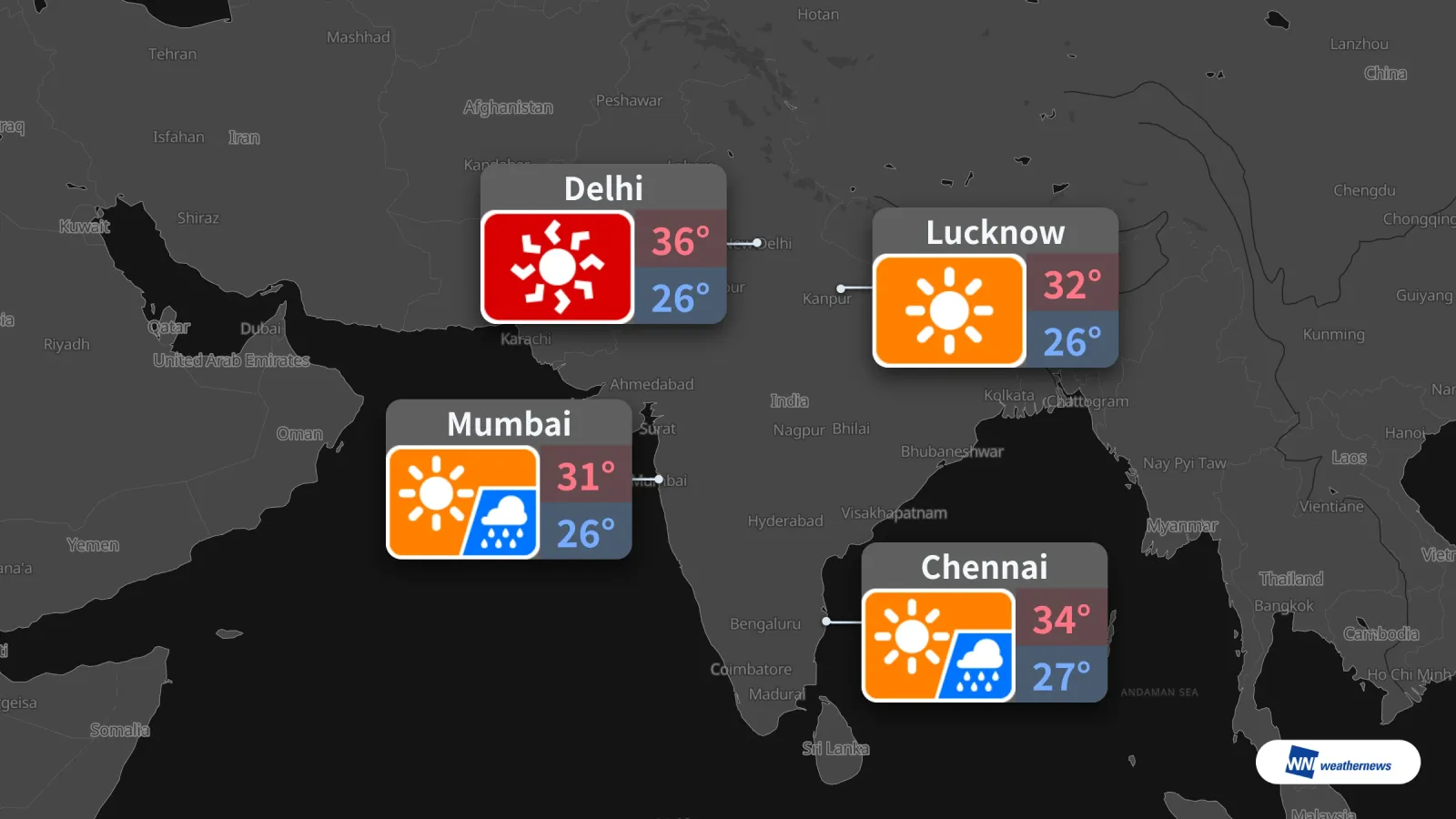 Prévisions de demain : chaleur extrême à Delhi, risque de pluie à Chennai